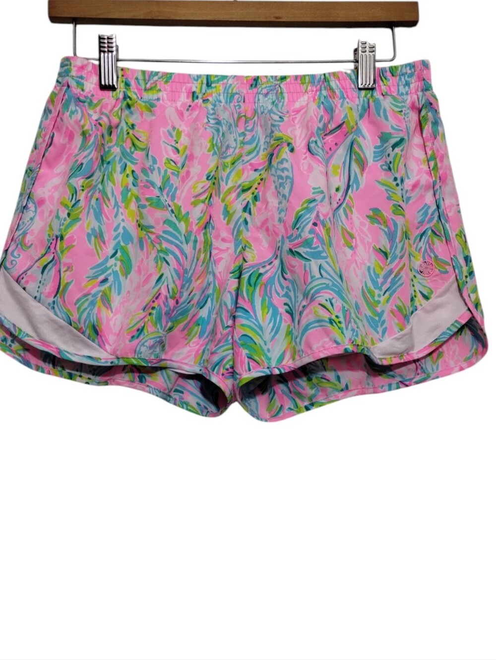 Lilly Pulitzer Luxletic Ocean Trail Short Multi Women's S Lined Back‎ Pocket